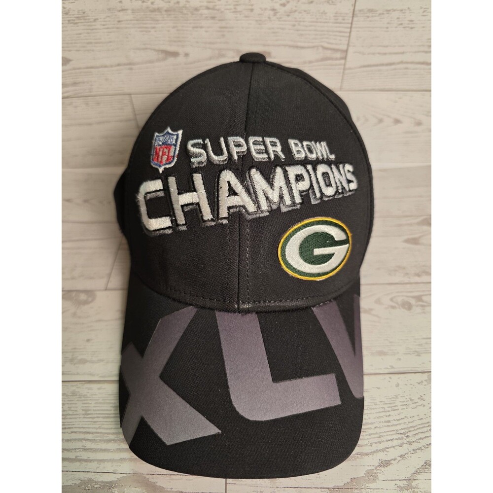 Super Bowl XLV Champions Green Bay Packers Hat NFL Reebok On-Field Cap Trophy